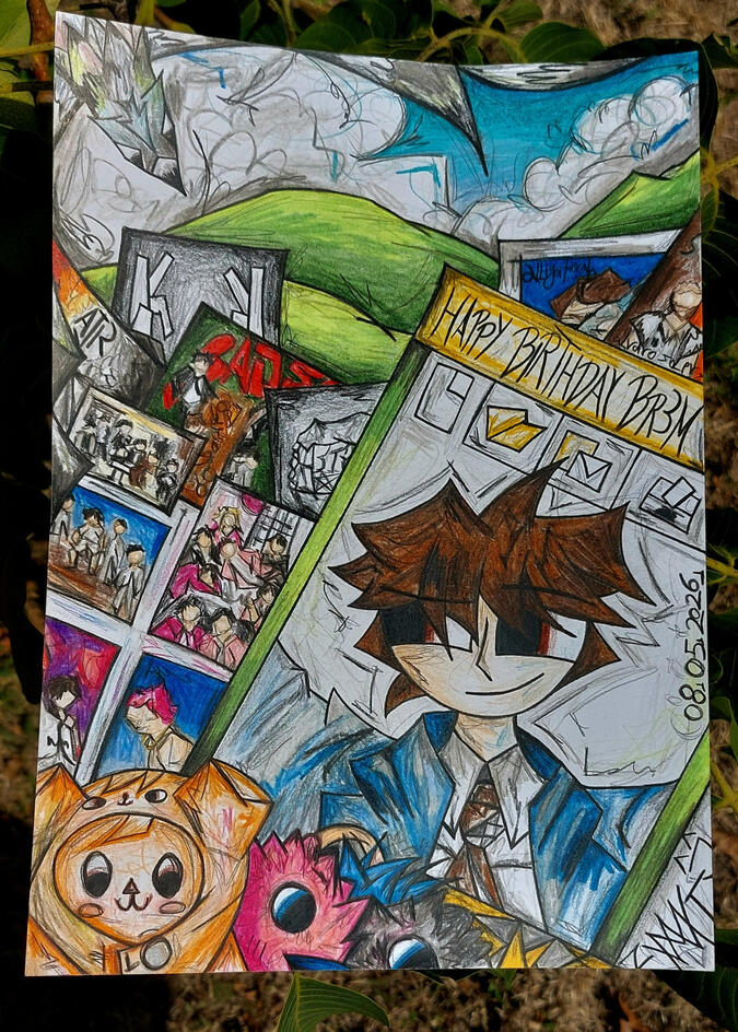 This is a photo of the birthday present I made for my friend Br3m combining a ton of her favourite things