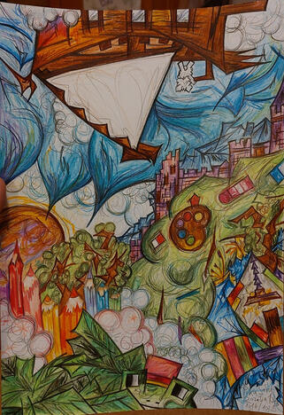 This is a photo of a piece I made for school for the topic of surrealism